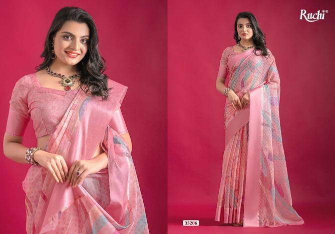 Saanchi By Ruchi Digital Printed Linen Designer Sarees Wholesale Price In Surat
